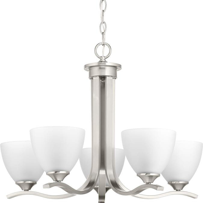 Progress Lighting Laird 5-Light Brushed Nickel Traditional Dry rated Chandelier