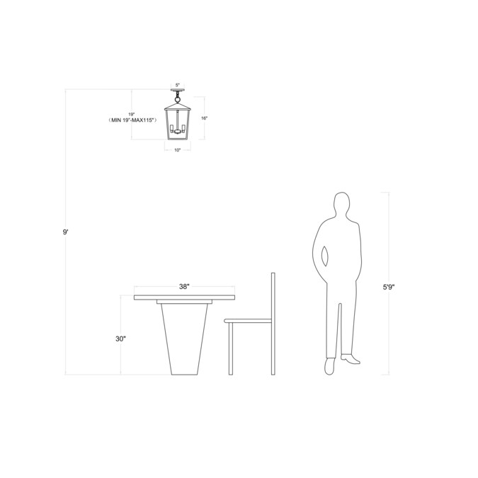 ACROMA Muscatine 2-Light Matte Black Modern/Contemporary Rectangle Led, Mini Hanging Pendant Light - Image 11