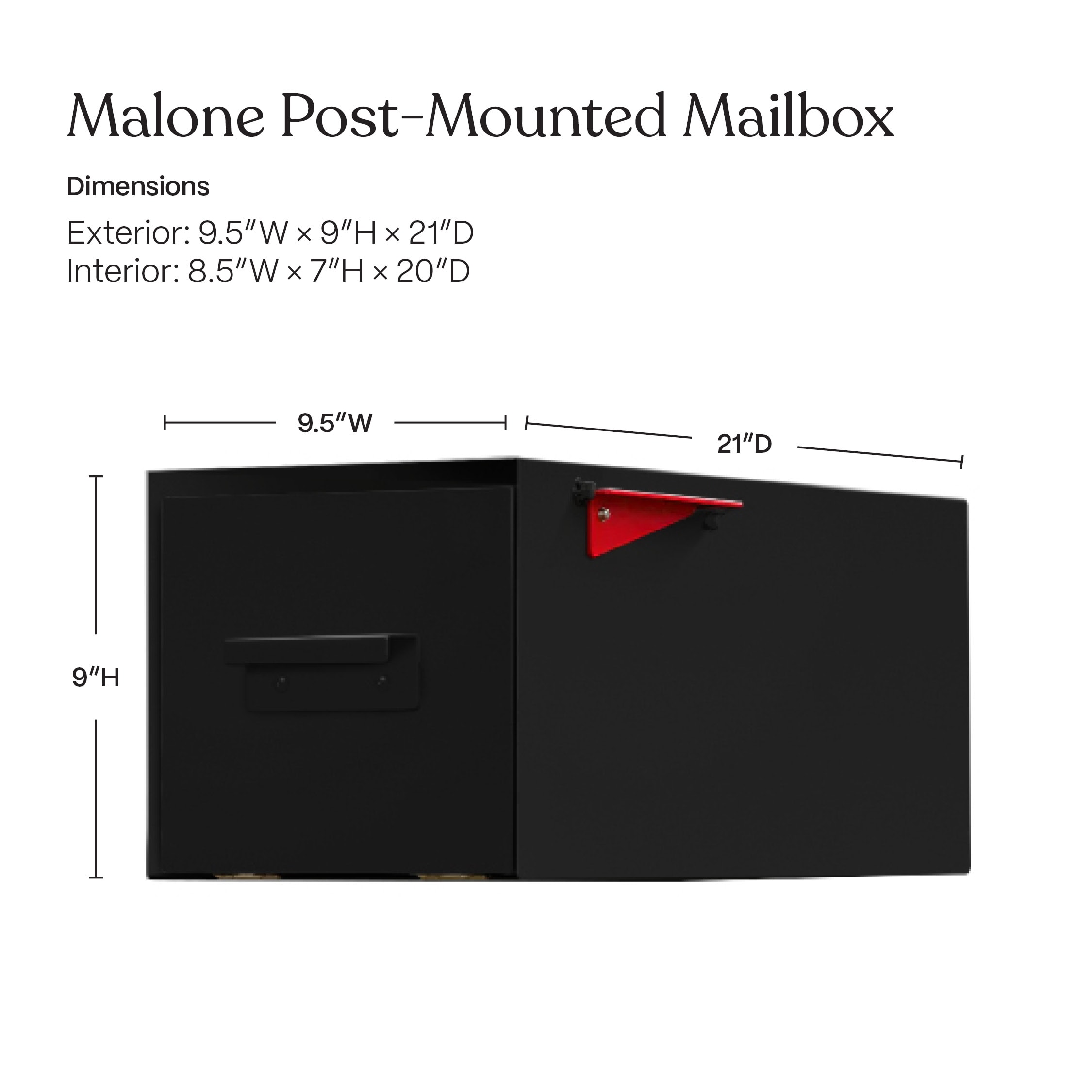 Post-Mounted Mailboxes 4 x 4 White Steel - Image 9