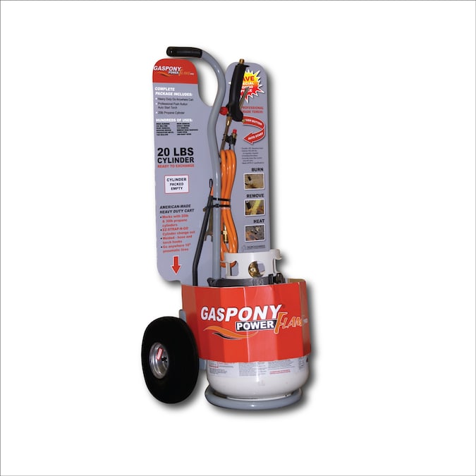 Gaspony Power Flame Propane Torch Kit - 31-in Overall Length, Self Igniting, Heavy Duty Cart, Ideal for Weed Burning, Ice Melting, and More