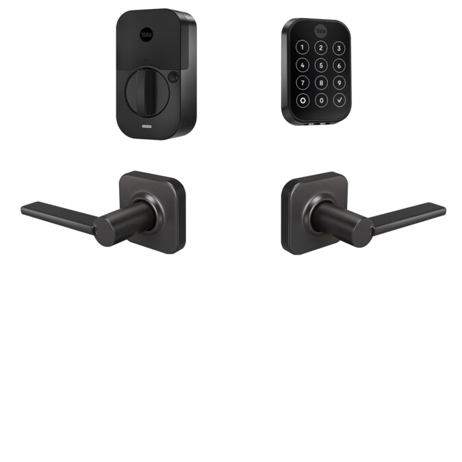 Yale Assure Lock 2 Valdosta Bundle Black Suede Smart Lock Electronic Deadbolt and Handleset with Wifi Bluetooth Touchscreen Keypad