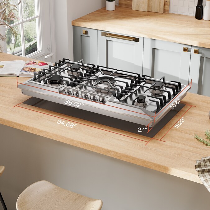 Empava 36-in 5 Burners Stainless Steel Gas Cooktop - Image 6