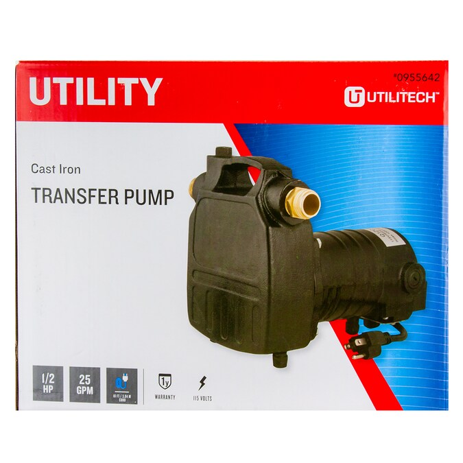 Utilitech 1/2-HP 25-GPM Cast Iron Electric Utility Pump - Image 6