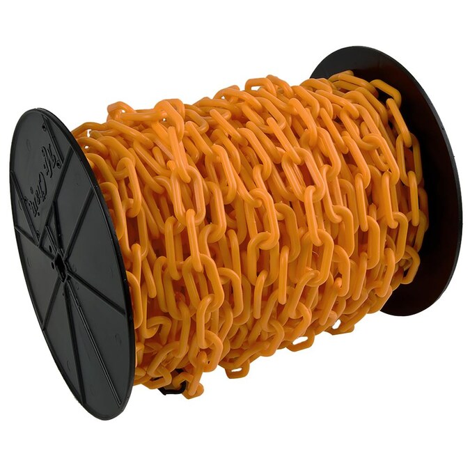 Mr. Chain 1 in (#4, 25Mm) X 250 Ft Safety Orange Plastic Barrier Chain On A Reel