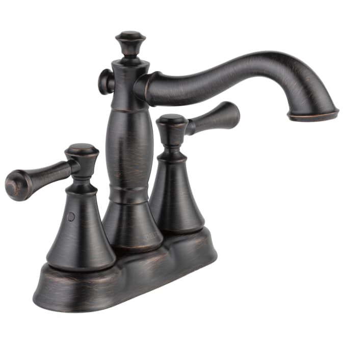 Delta Cassidy Venetian Bronze 4-in centerset 2-Handle WaterSense Bathroom Sink Faucet with Drain