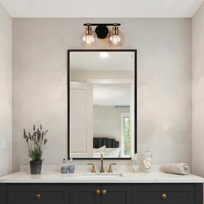 ZEVNI Alvis 14-in 2-Light Satin Black LED Modern/Contemporary Vanity Light - Image 4