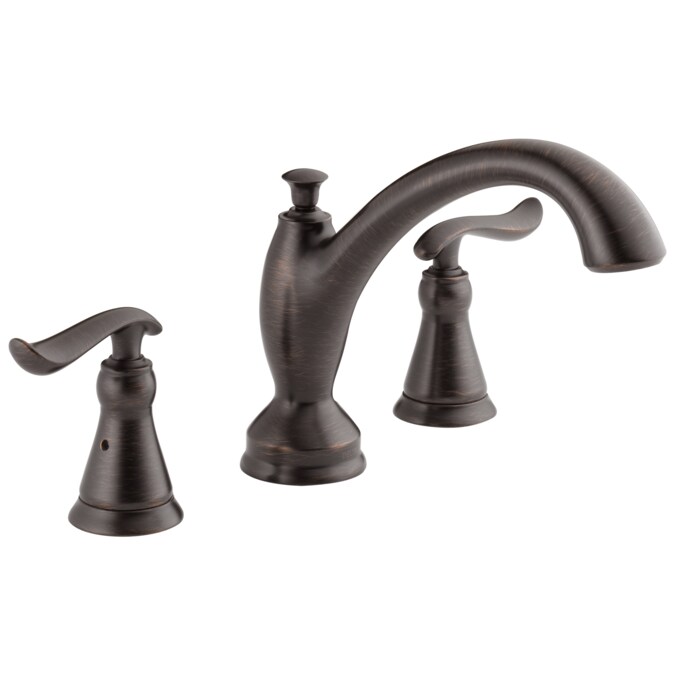 Delta Linden Venetian Bronze 2-handle Deck-mount Roman Low-arc Bathtub Faucet