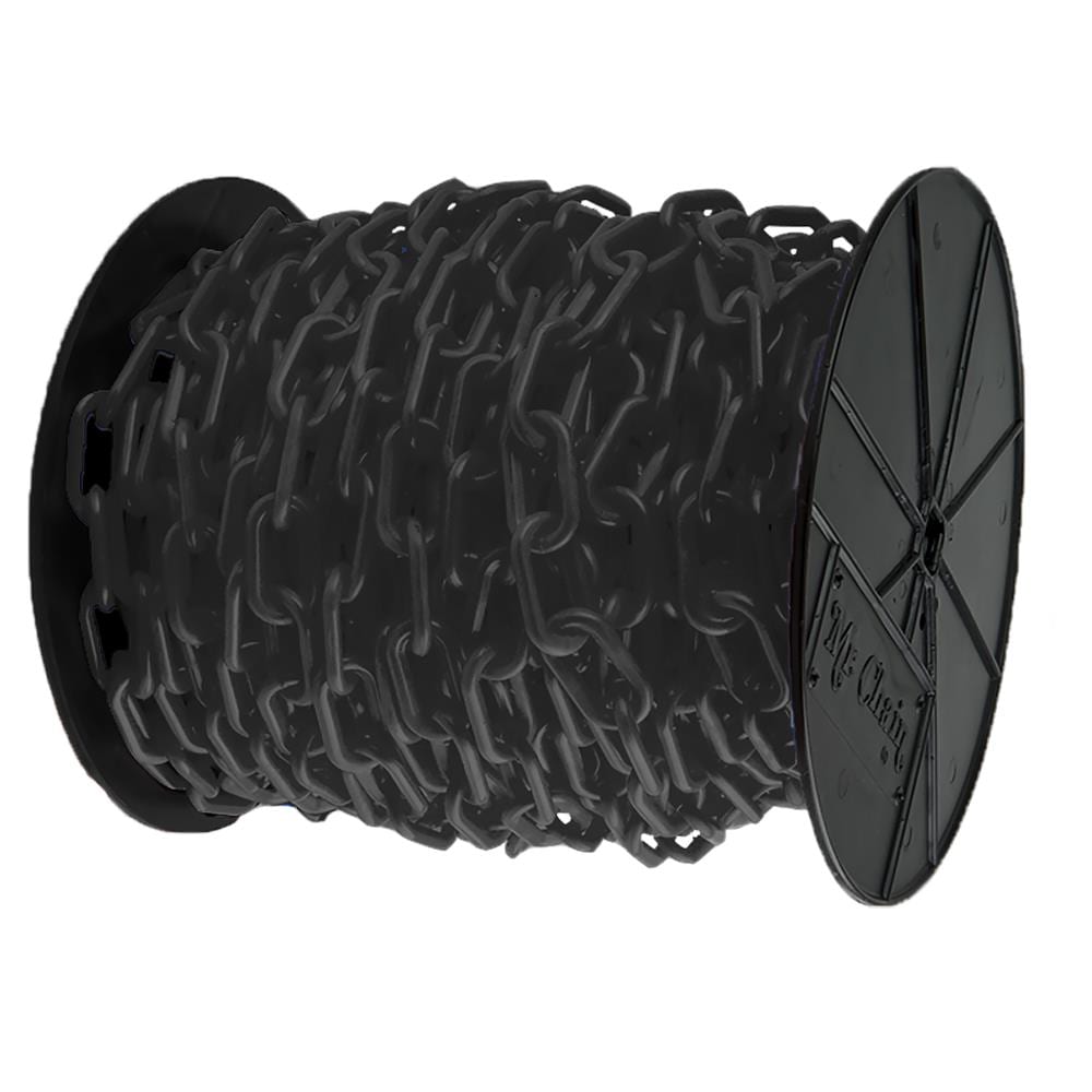 2 in (54Mm) X 100 Ft Black Heavy Duty Plastic Barrier Chain On A Reel