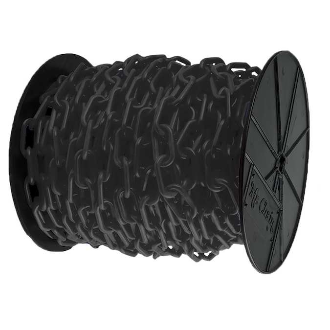 Mr. Chain 1 in (#4, 25Mm) X 250 Ft Black Plastic Barrier Chain On A Reel