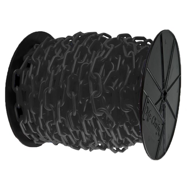 Mr. Chain 1.5 in (#6, 38Mm) X 200 Ft Black Plastic Barrier Chain On A Reel