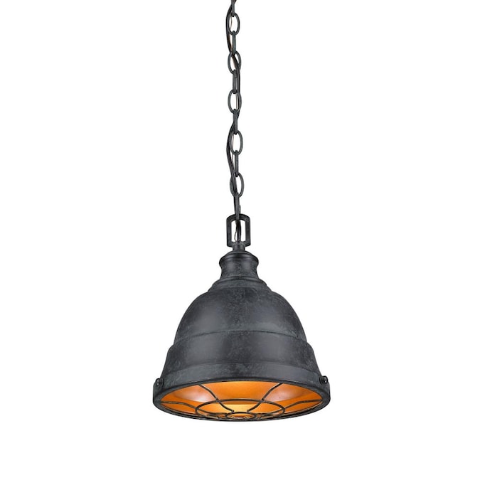 Golden Lighting Bartlett Black Patina Rustic Dome Mini Hanging Pendant Light