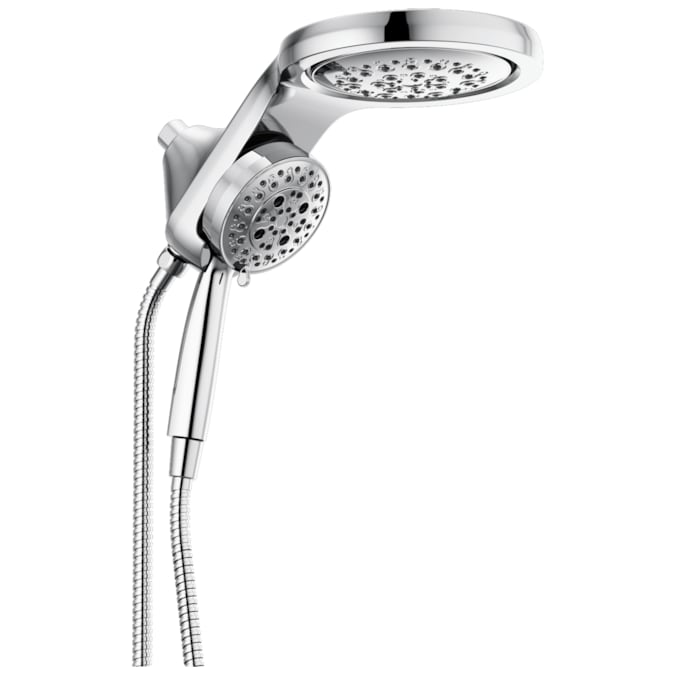 Delta HydroRain H2Okinetic Lumicoat Chrome 7.875-in Round Dual/Combo Rain Shower Head 2.5-GPM (9.5-LPM)