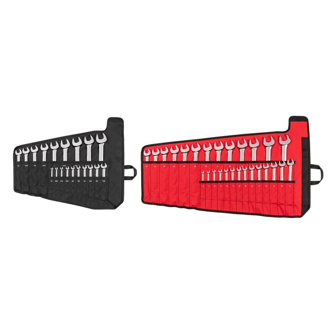 TEKTON 46-Piece Set 12-point (Sae) and Metric Standard Combination Wrench Includes Soft Case