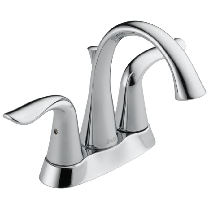 Delta Lahara Chrome 4-in centerset 2-Handle WaterSense Bathroom Sink Faucet with Drain
