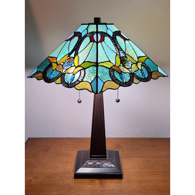 Amora Lighting 23-in Multi Table Lamp with Glass Shade