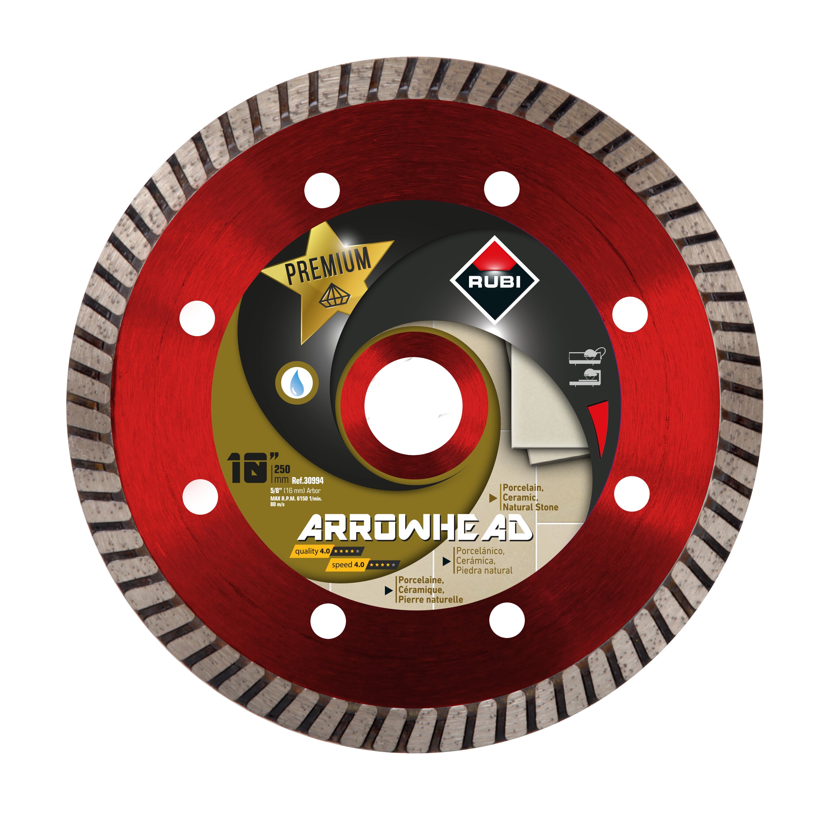 Arrowhead 10-in Wet Turbo Rim Diamond Saw Blade