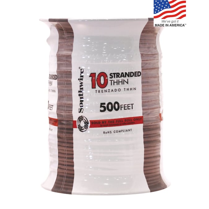 Southwire 500-ft 10-AWG Brown Stranded Copper Thhn Wire (By-the-roll)
