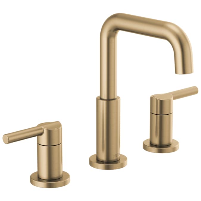 Delta Nicoli Champagne Bronze Widespread 2-Handle WaterSense Bathroom Sink Faucet with Drain