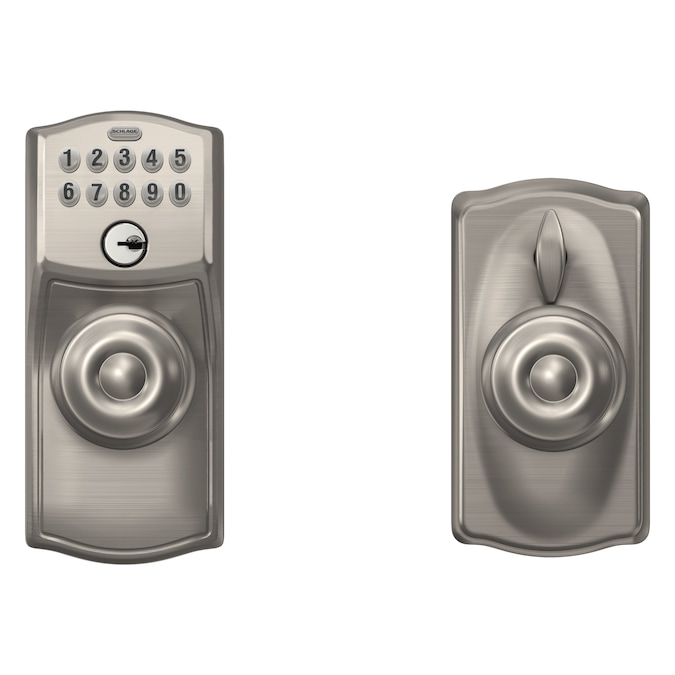 Schlage Customizable Keying Camelot-Georgian Satin Nickel Electronic Knob with Keypad - Image 4