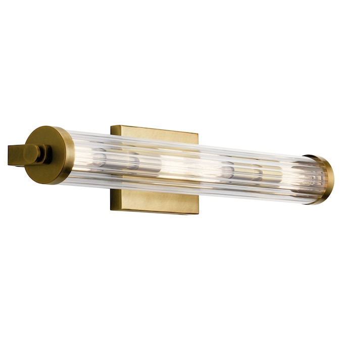 Kichler Azores 24.75-in 4-Light Brass Industrial Vanity Light Bar