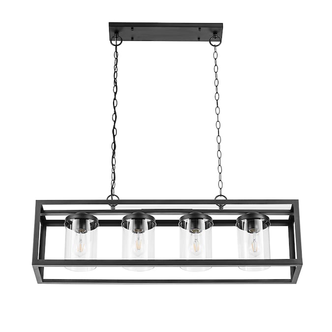 Prominence Home Sitka 4-Light Matte Black Farmhouse LED Dry rated Chandelier