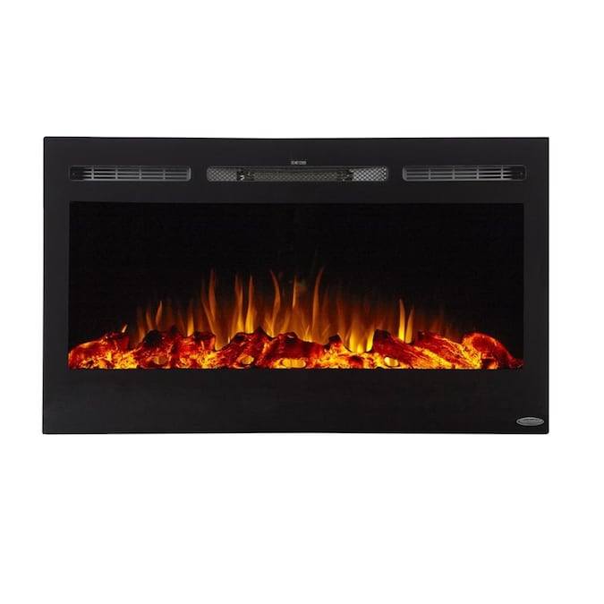 Touchstone 36-in W Black Fan-forced Wall-mount Electric Fireplace with Remote Control Included