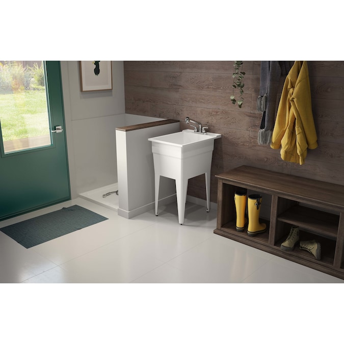 RuggedTub 18-in x 24.5-in 1-Basin White Freestanding Utility Tub - Image 2