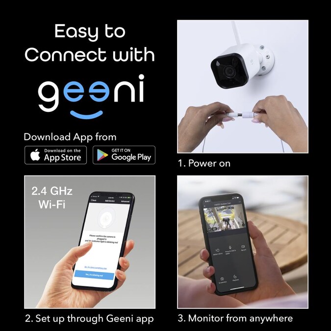 Geeni Hawk 3 Indoor/Outdoor 2-Camera Plug-in Micro Sd Micro Sd Security Camera System - Image 9