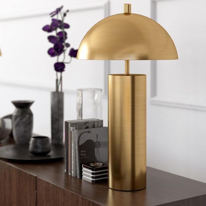 Hailey Home York 27-in Brass On/Off Switch Table Lamp with Metal Shade