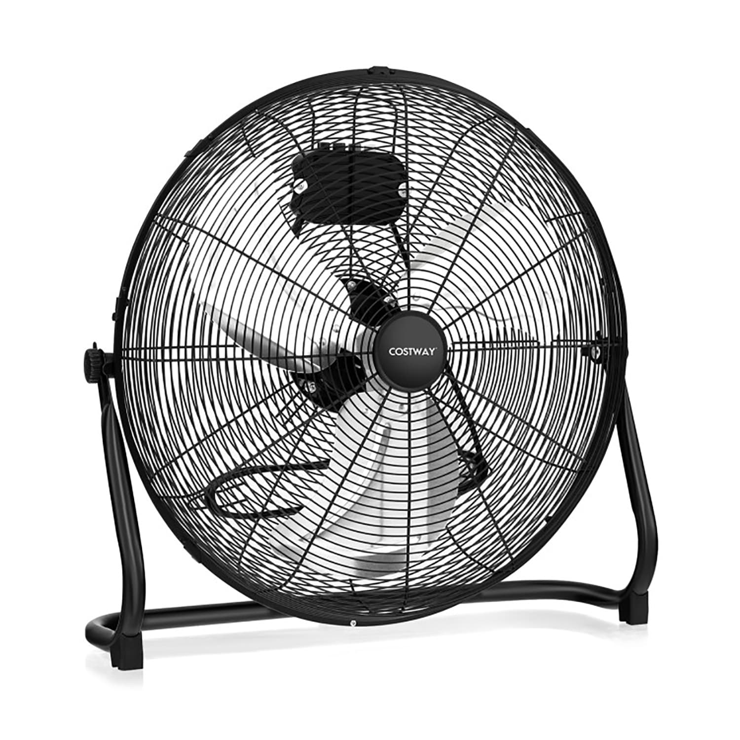 20-Inches 120 -Volt 3 -Speed High Velocity Indoor Black + Sliver Floor Fan