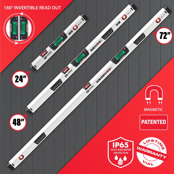 Kapro Digital Condor 24-in Box Beam Level with Case, Aluminum Body, Digital Display, Accuracy 0.05, Multi-Mode Measurement - Image 6