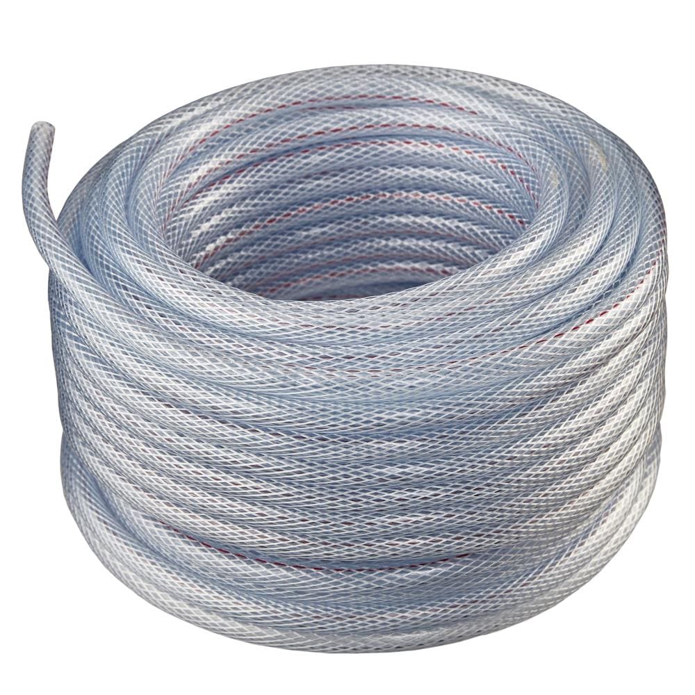 1-in ID x 100-ft PVC Clear Reinforced braided vinyl tubing