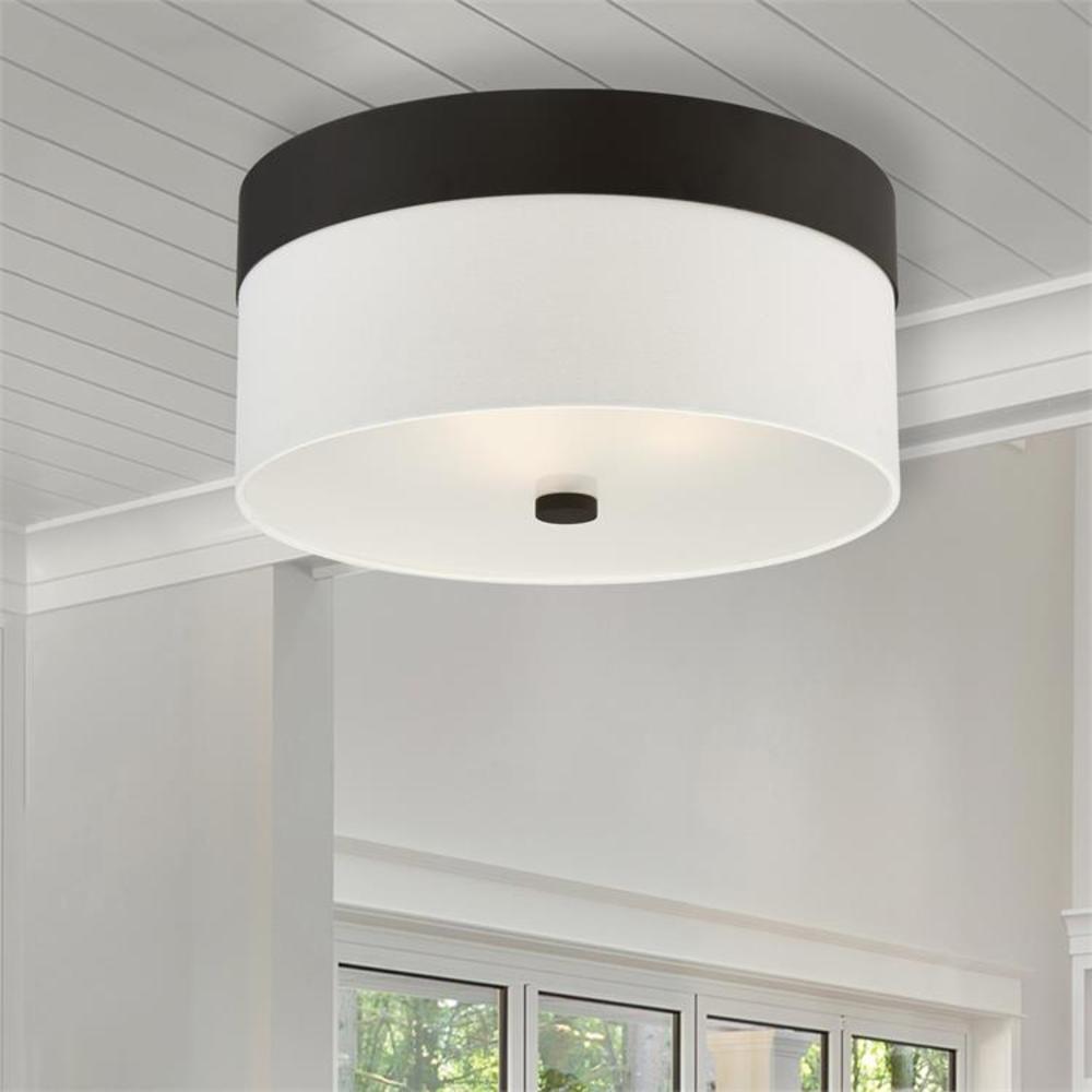 Grayson 3 -Light 16-in Matte Bronze Flush Mount Light - Image 4