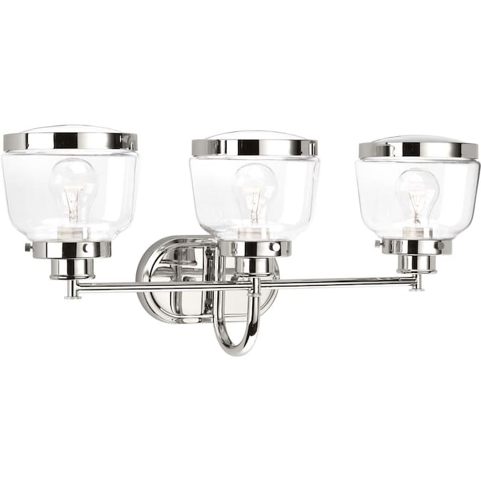 Progress Lighting Judson 26-in 3-Light Polished Nickel Farmhouse Vanity Light - Image 5