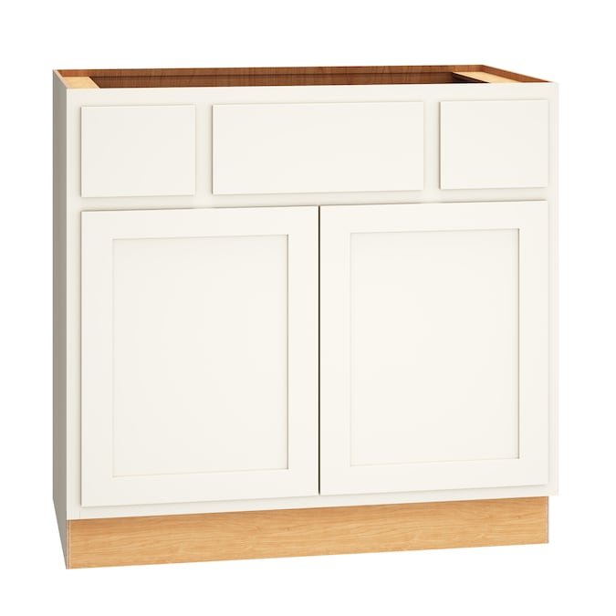 Diamond Express Jamestown 36-in White Partial Overlay Bathroom Vanity Base Cabinet without Top