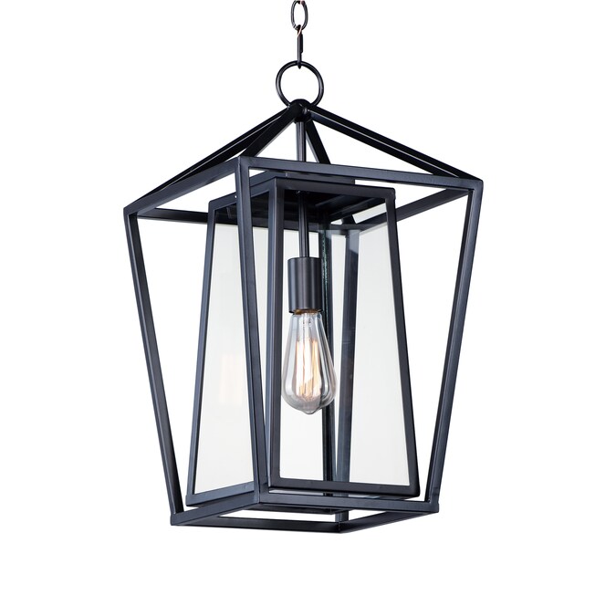 Maxim Lighting Artisan Black Transitional Clear Glass Geometric Medium Outdoor Hanging Pendant Light
