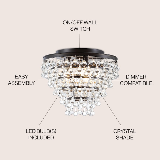 JONATHAN Y Toronto Modern/contemporary Transitional 3-Light Oil-Rubbed Bronze LED Flush Mount Light - Image 3