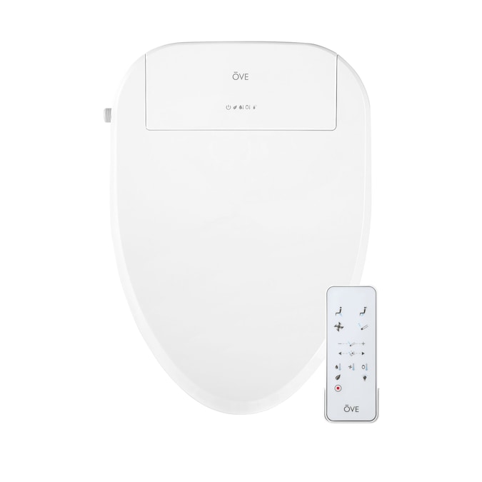 OVE Decors Calero Plastic White Elongated Soft Close Heated Bidet Toilet Seat