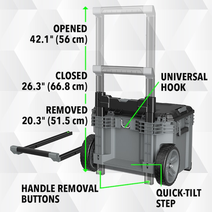 FLEX STACK PACK Rolling Tool Box 22-in W x 26.3-in H x 19.2-in D Gray Metal Rolling Tool Box - Image 9