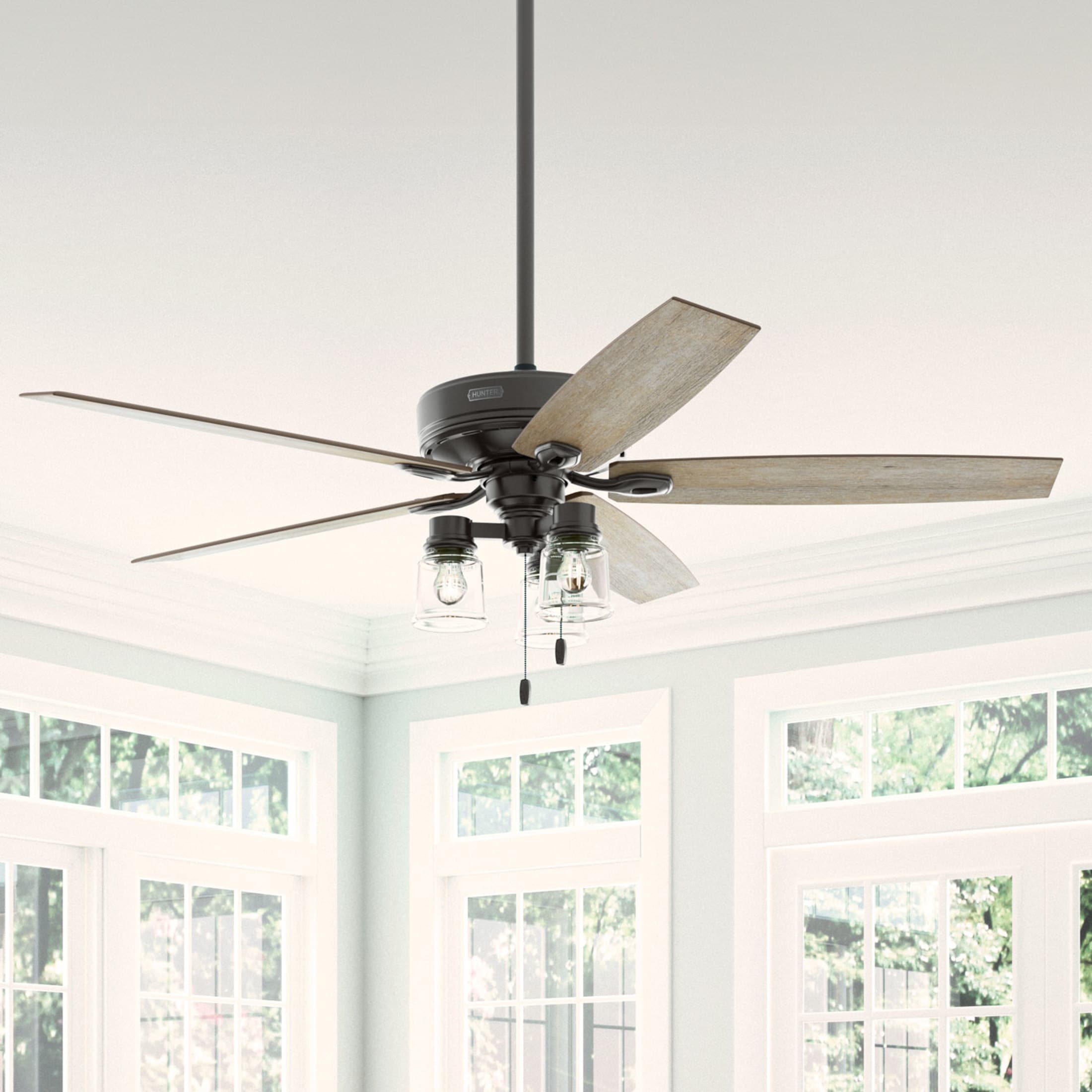 Bristlecone 60-in Noble Bronze with Barnwood Blades Ceiling Fan With Light ( 5 -Blade )