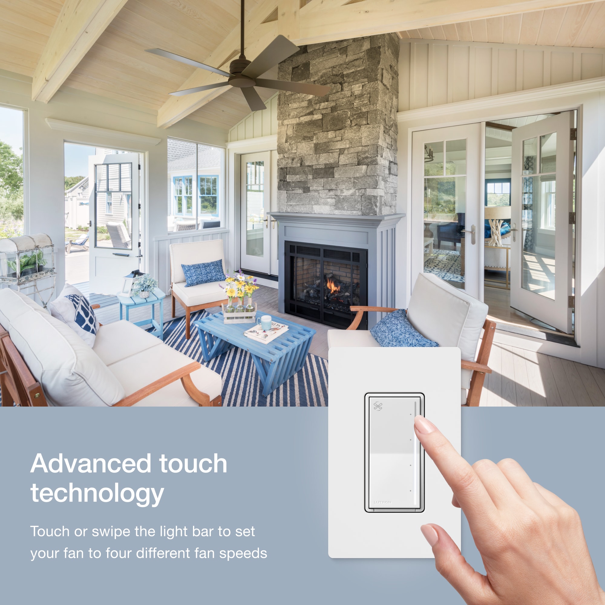 Sunnata Fan Control 1.5 -Amp 4-speed Touch Fan Control White - Image 3