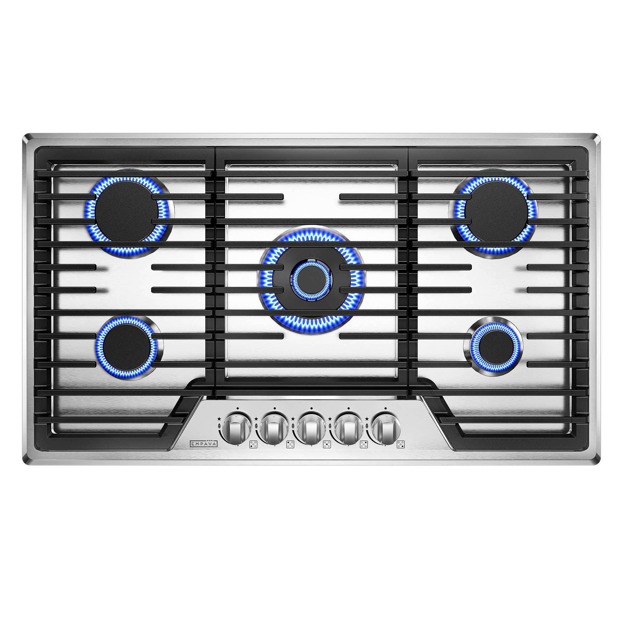 36-in 5 burners Stainless steel Gas Cooktop