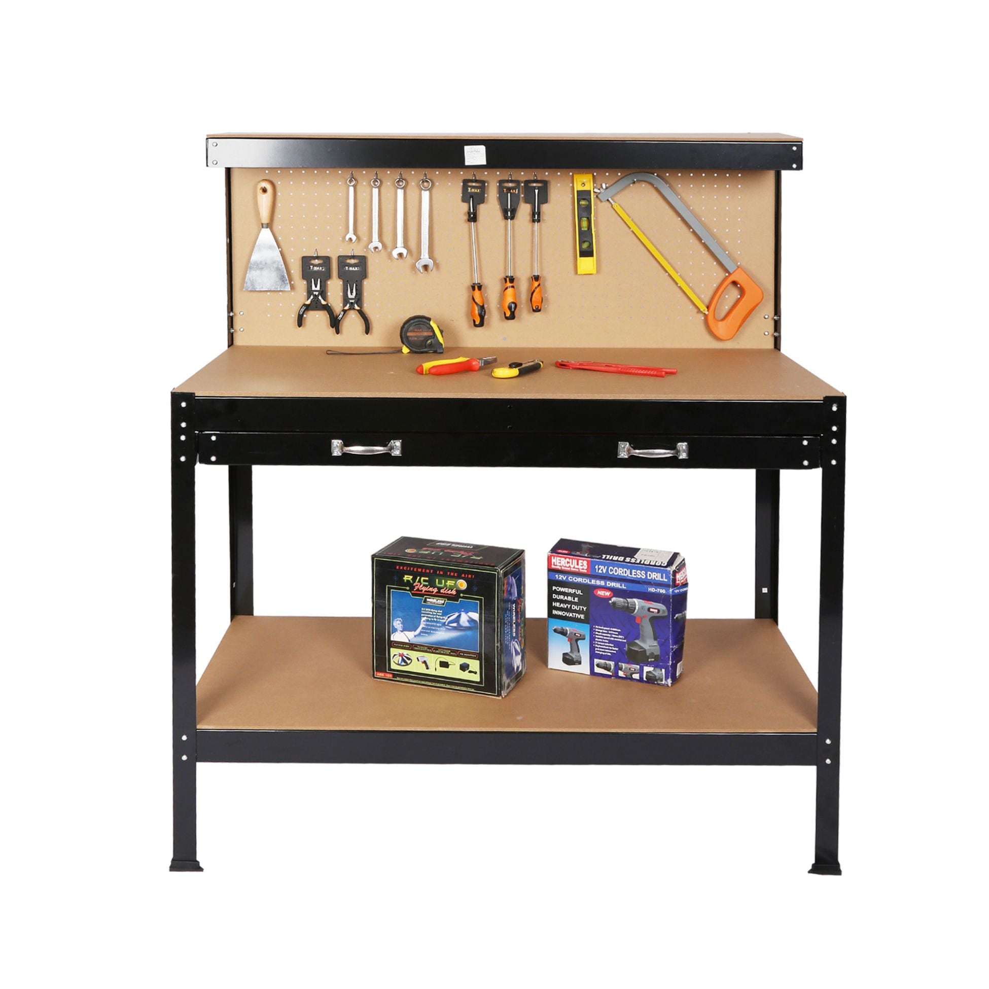 N/O 45.3-in L x 35.4-in H Black MDF Work Bench