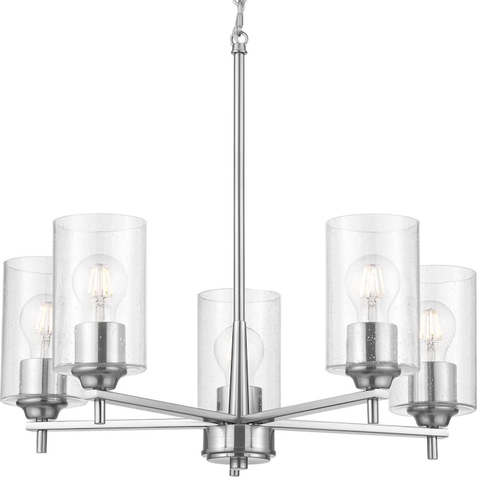 Progress Lighting Morehouse 5-Light Brushed Nickel Transitional Dry rated Chandelier