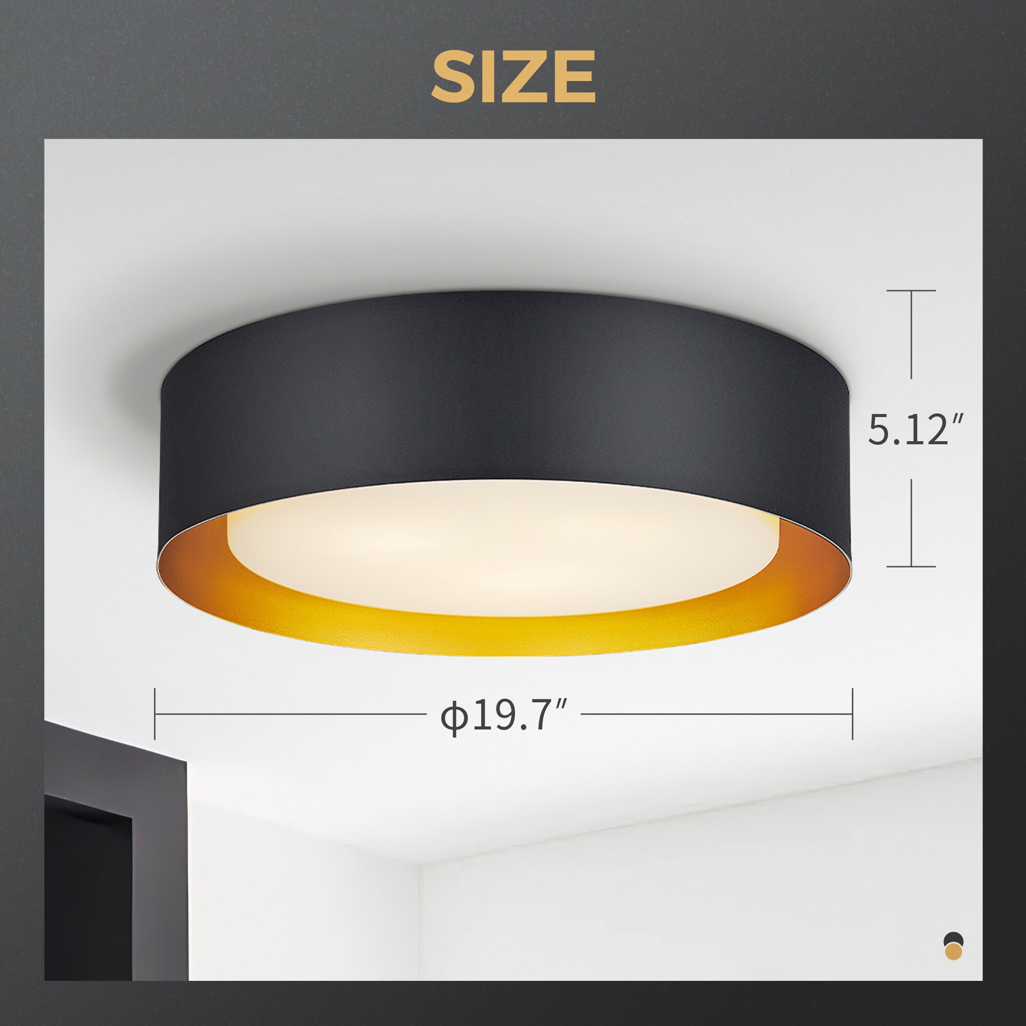 JAZAVA 3 -Light 20-in Matte Black Flush Mount Light - Image 2