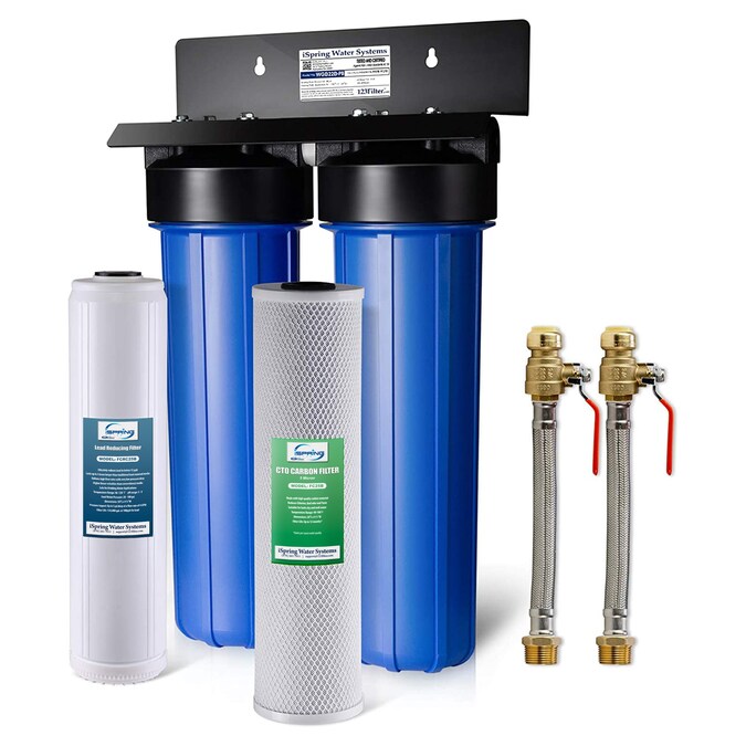 iSpring WGB22B-PB Whole House Water Filter Dual-stage 15-GPM Mechanical Filtration Well Water Whole House Water Filtration System