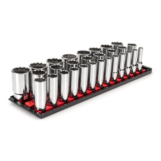 TEKTON 1/2-in Drive Metric Deep Socket Set (29-Pieces)
