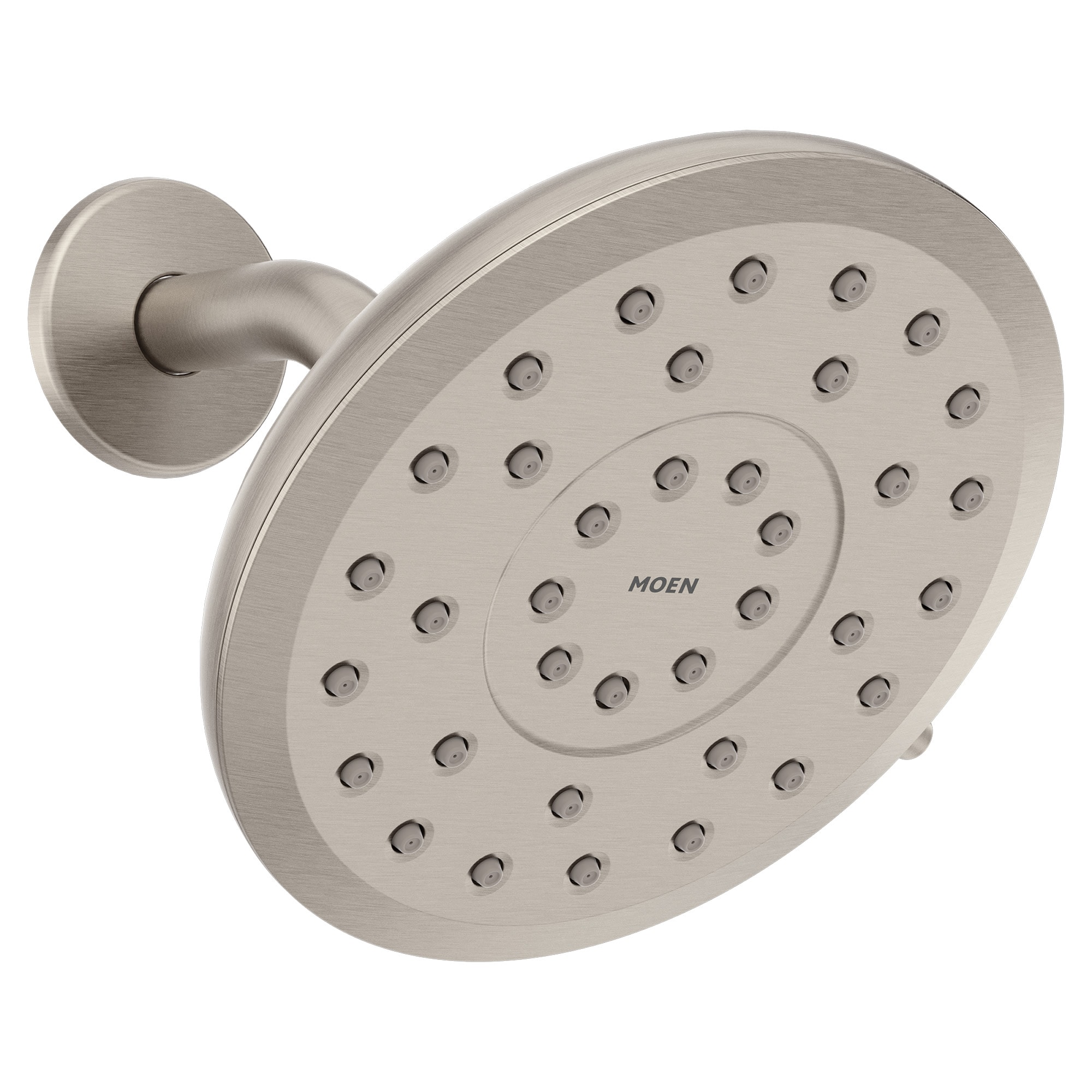 Verso 8.0 -Spray Spot Resist Brushed Nickel 7-in Round Fixed High Pressure Rain Shower Head 1.75 GPM