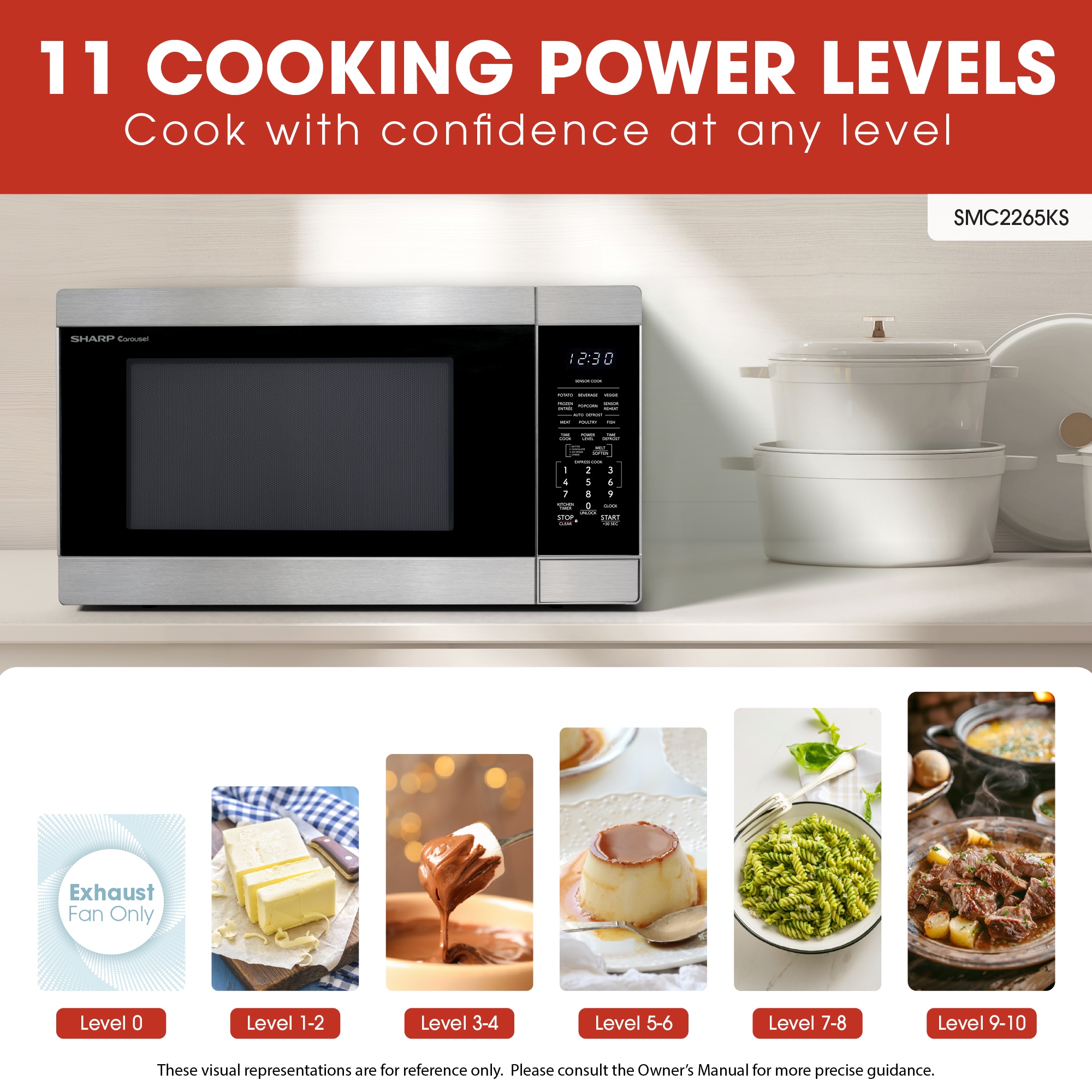 2.2-cu ft Large (Greater than 1.5-cu ft) 1200 -Watt Sensor Cooking Controls Countertop Microwave ( Stainless Steel ) - Image 9