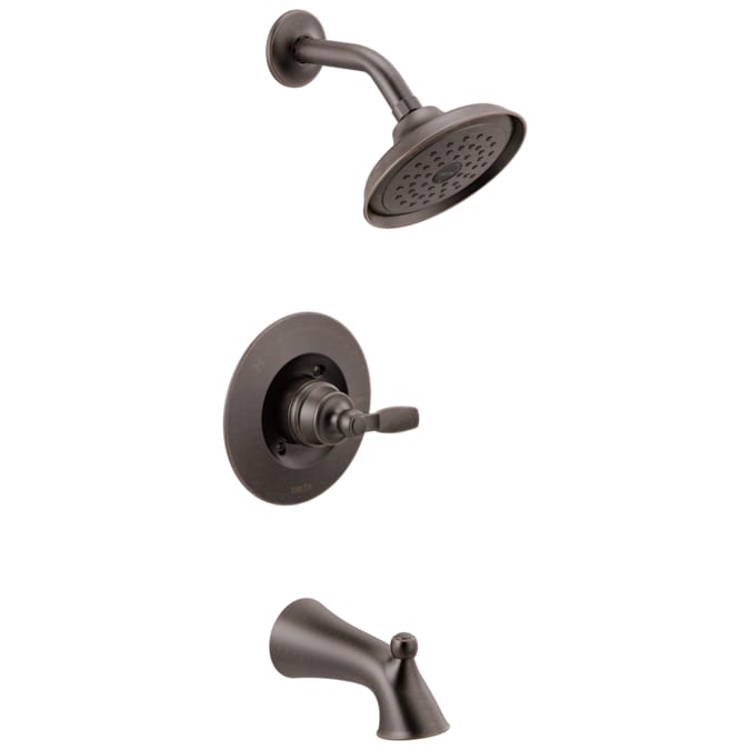 Delta Woodhurst Venetian Bronze 1-handle Single Function Round Bathtub and Shower Faucet Valve Included